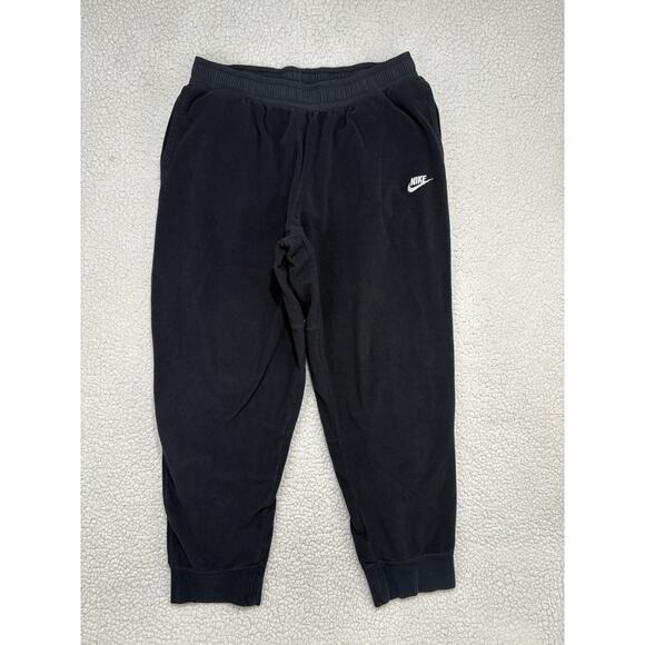 NIKE Polar Fleece Jogger Sweats Training Pants Sportswear Mens XL Black Spellout - Picture 1 of 7